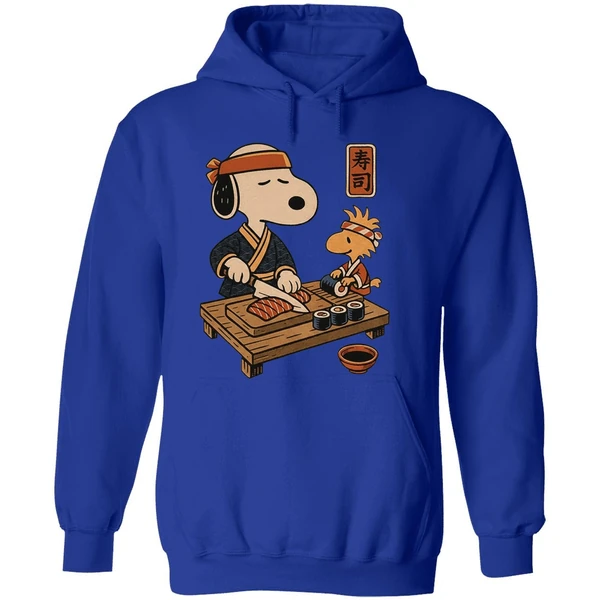 Snoopy And Woodstock Sushi Japan Food Hoodie - Image 7