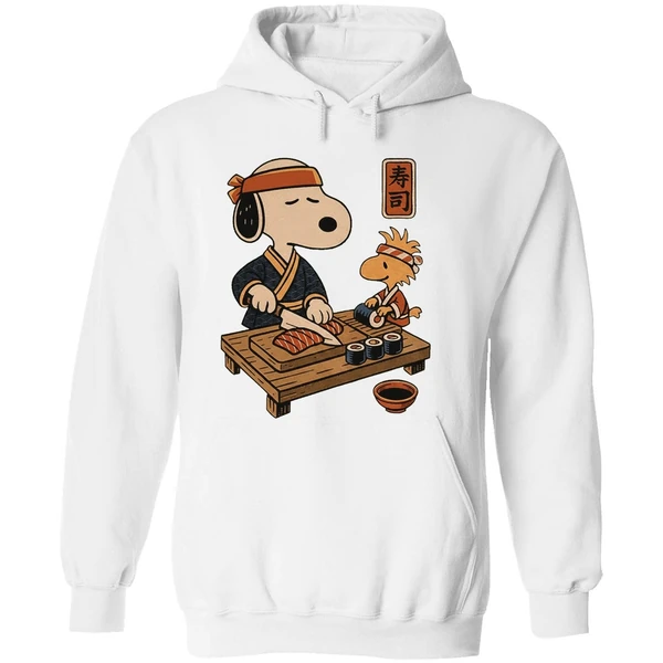 Snoopy And Woodstock Sushi Japan Food Hoodie - Image 8