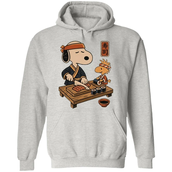 Snoopy And Woodstock Sushi Japan Food Hoodie - Image 9
