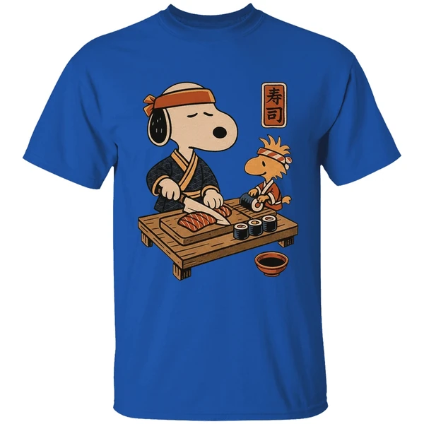 Snoopy And Woodstock Sushi Japan Food Shirt - Image 5
