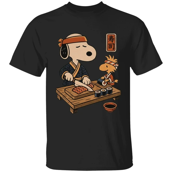 Snoopy And Woodstock Sushi Japan Food Shirt - Image 7