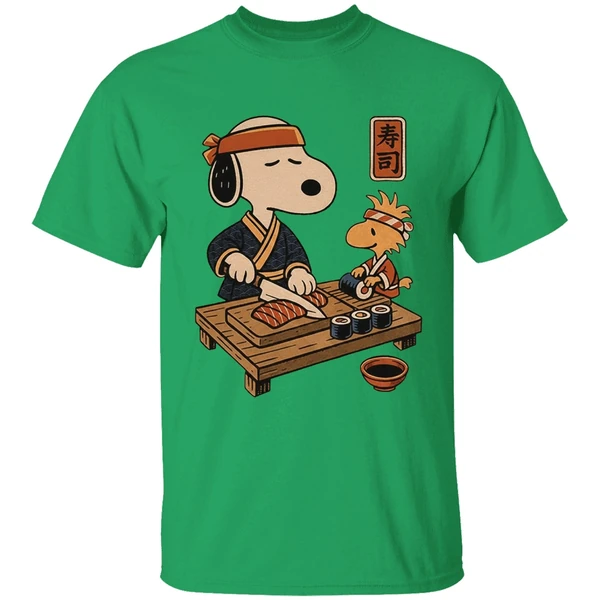Snoopy And Woodstock Sushi Japan Food Shirt - Image 8