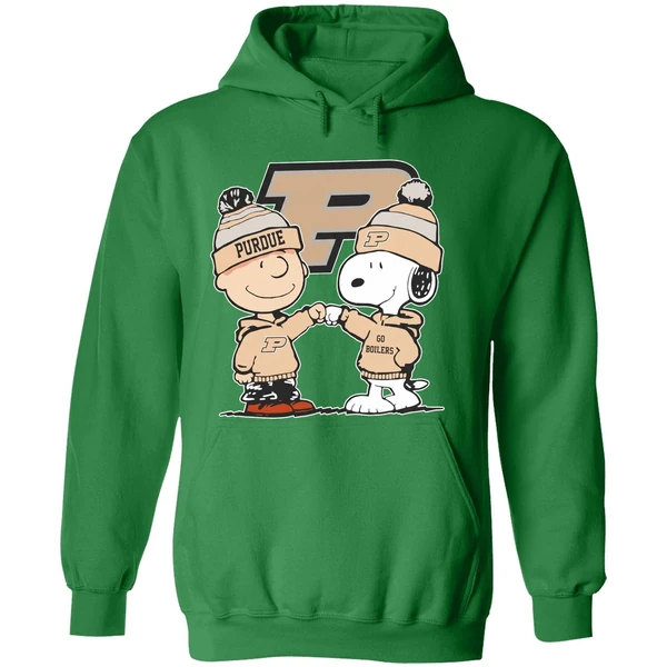 Snoopy Charlie Brown Go Boilers Purdue Boilermakers Hoodie - Image 2