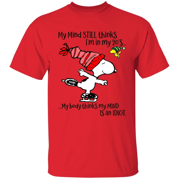 snoopy-my-mind-still-thinks-im-in-my-20s-my-body-thinks-my-mind-christmas-shirt-red
