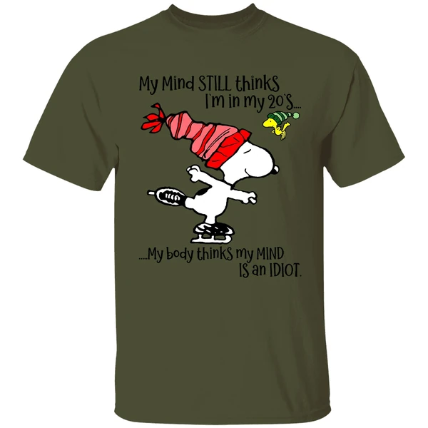 Snoopy My Mind Still Thinks Im In My 20s My Body Thinks My Mind Christmas Shirt - Image 9