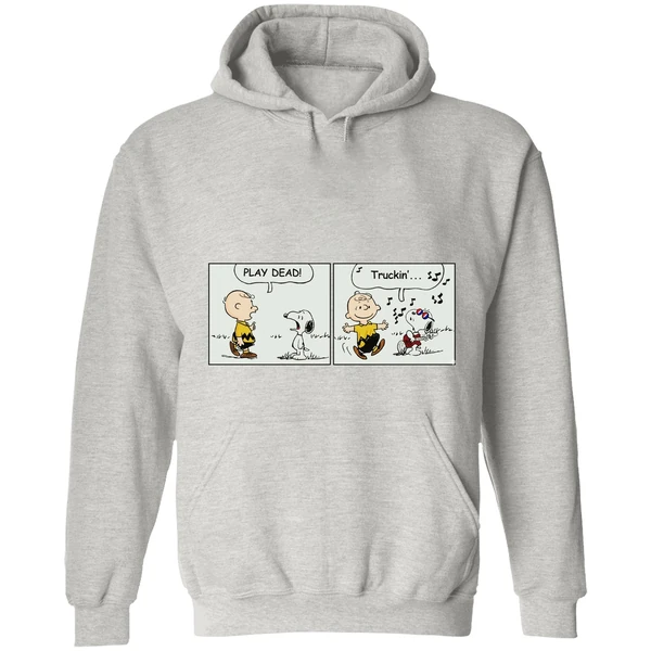 Snoopy Play Dead Charlie Brown Truckin Hoodie - Image 9