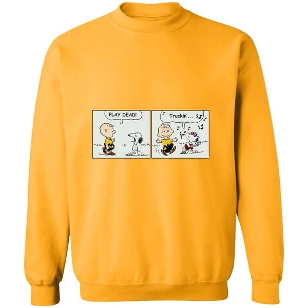 Snoopy Play Dead Charlie Brown Truckin Sweatshirt - Image 2