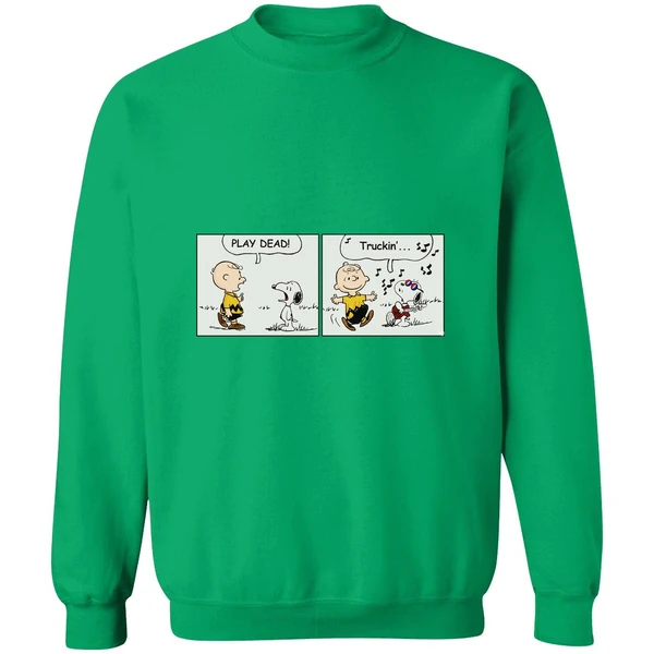 Snoopy Play Dead Charlie Brown Truckin Sweatshirt - Image 3
