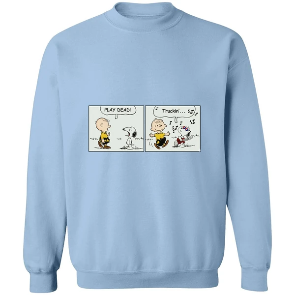Snoopy Play Dead Charlie Brown Truckin Sweatshirt
