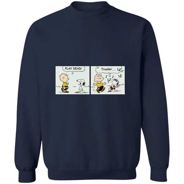 Snoopy Play Dead Charlie Brown Truckin Sweatshirt - Image 6