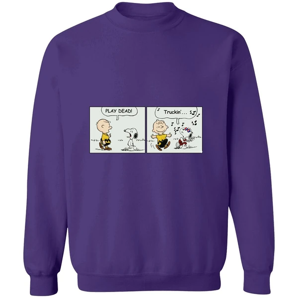 Snoopy Play Dead Charlie Brown Truckin Sweatshirt - Image 7