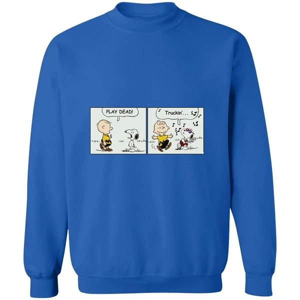 Snoopy Play Dead Charlie Brown Truckin Sweatshirt - Image 8