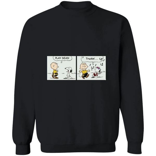 Snoopy Play Dead Charlie Brown Truckin Sweatshirt - Image 9