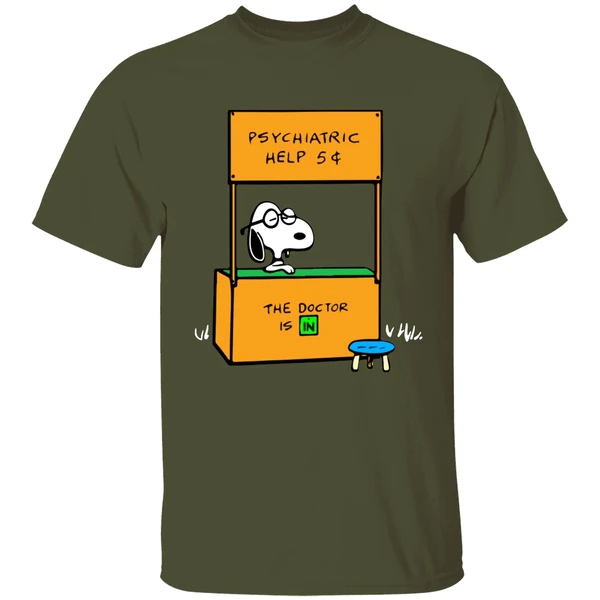 Snoopy Psychiatric Help The Doctor Is In Shirt - Image 3