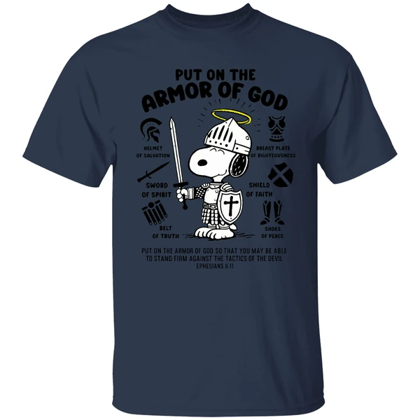 Snoopy Put On The Armor Of God Shirt - Image 4