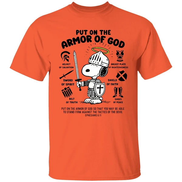 Snoopy Put On The Armor Of God Shirt - Image 5