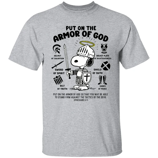 Snoopy Put On The Armor Of God Shirt - Image 8