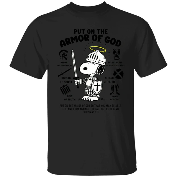 Snoopy Put On The Armor Of God Shirt - Image 9