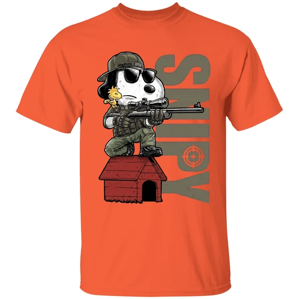 snoopy sniper shirt orange