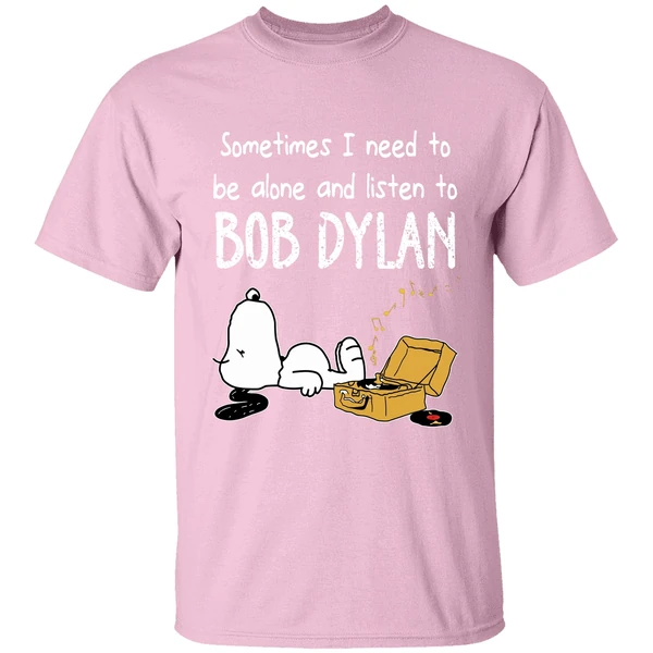 Snoopy Sometimes Need Alone Listen Bob Dylan Shirt - Image 3