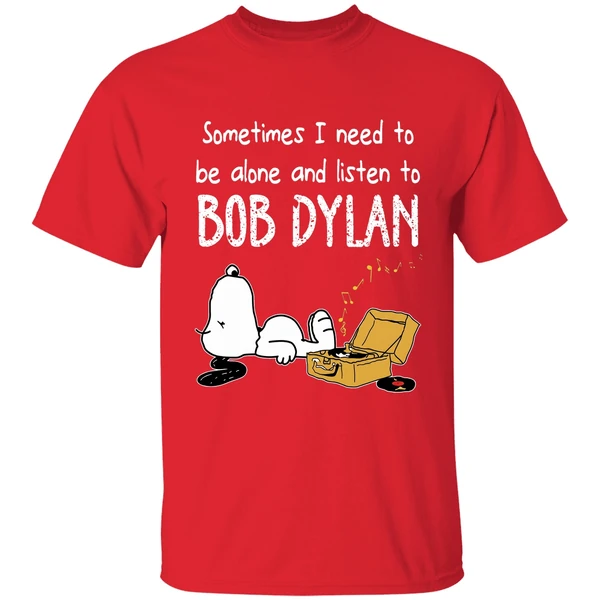 Snoopy Sometimes Need Alone Listen Bob Dylan Shirt - Image 7