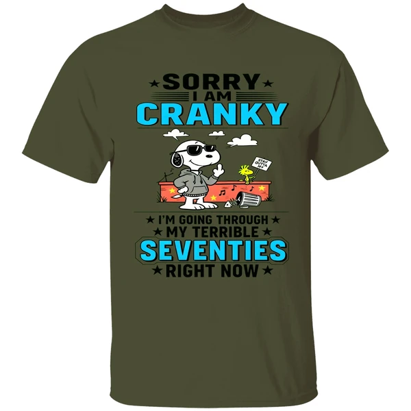Snoopy Sorry I Am Cranky Stay Out Of It I'm Going Through My Terrible Seventies Shirt - Image 3