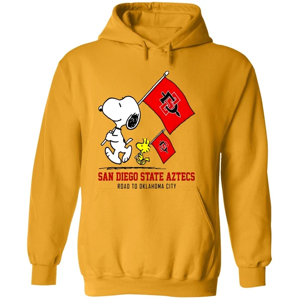 Snoopy Woodstock San Diego State Aztecs Road To Oklahoma City Hoodie