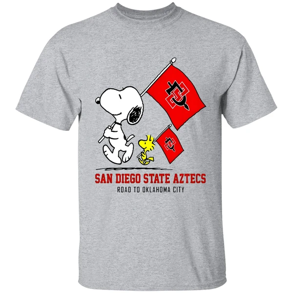 Snoopy Woodstock San Diego State Aztecs Road To Oklahoma City Shirt
