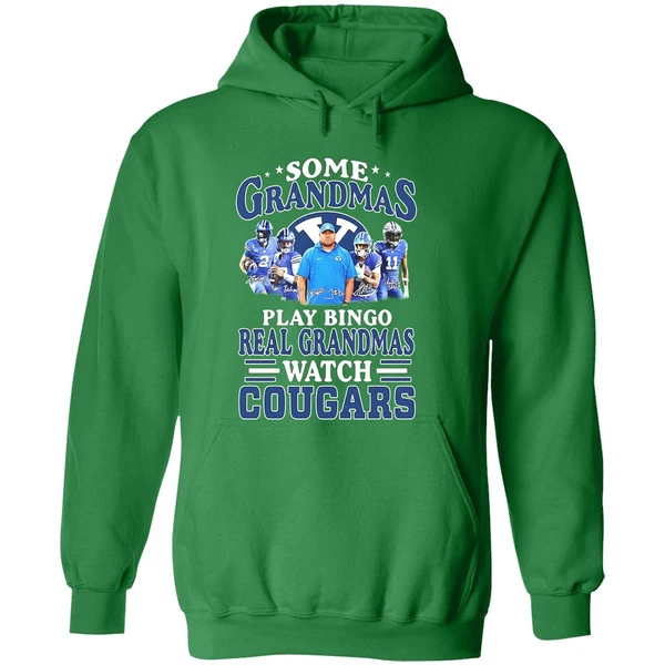 Some Grandmas Play Bingo Real Grandmas Watch Byu Cougars Football Hoodie - Image 2