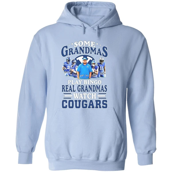 Some Grandmas Play Bingo Real Grandmas Watch Byu Cougars Football Hoodie - Image 4