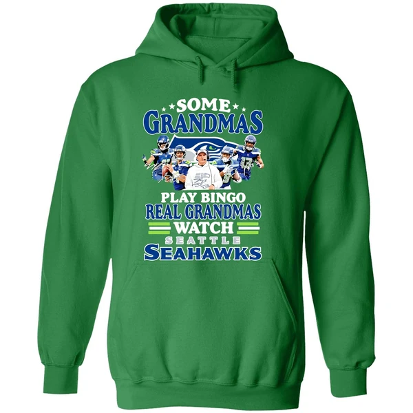 Some Grandmas Play Bingo Real Grandmas Watch Seattle Seahawks Hoodie - Image 2