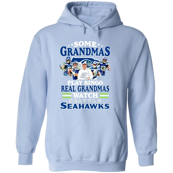 Some Grandmas Play Bingo Real Grandmas Watch Seattle Seahawks Hoodie - Image 4