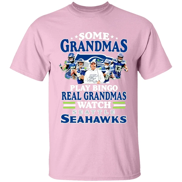 some grandmas play bingo real grandmas watch seattle seahawks shirt lightpink