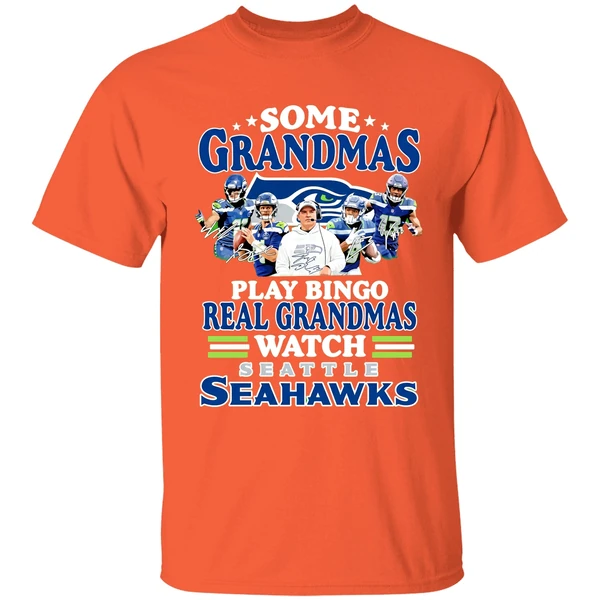 some grandmas play bingo real grandmas watch seattle seahawks shirt orange