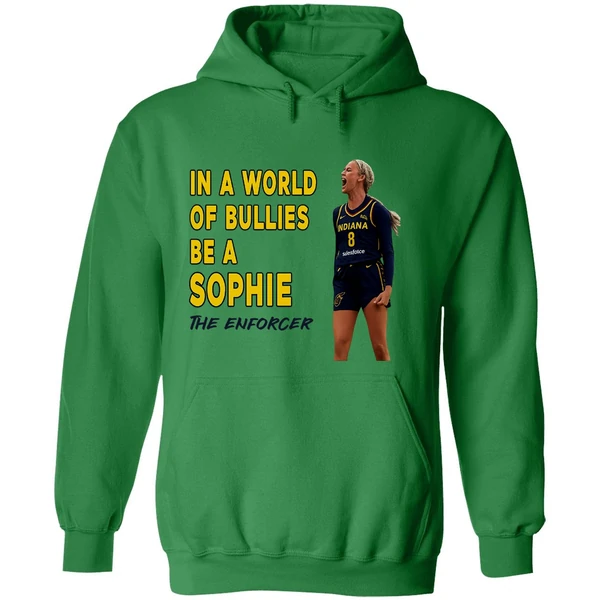 Sophie Cunningham In A World Of Bullies Be A Bullies The Enforcer Indiana Fever Hoodie - Image 2