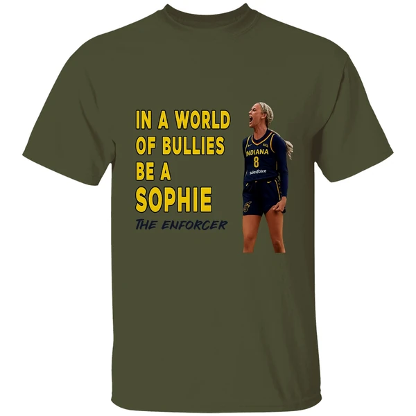 Sophie Cunningham In A World Of Bullies Be A Bullies The Enforcer Indiana Fever Shirt - Image 3