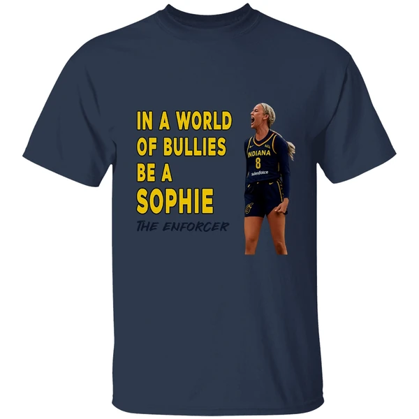 Sophie Cunningham In A World Of Bullies Be A Bullies The Enforcer Indiana Fever Shirt - Image 4
