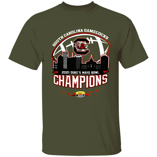 South Carolina Gamecocks 2021 Duke's Mayo Bowl Champions Shirt - Image 3