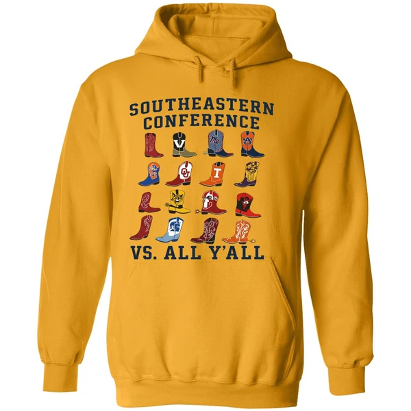 Southeastern Conference Sec Vs All Yall Cowboy Boots Hoodie