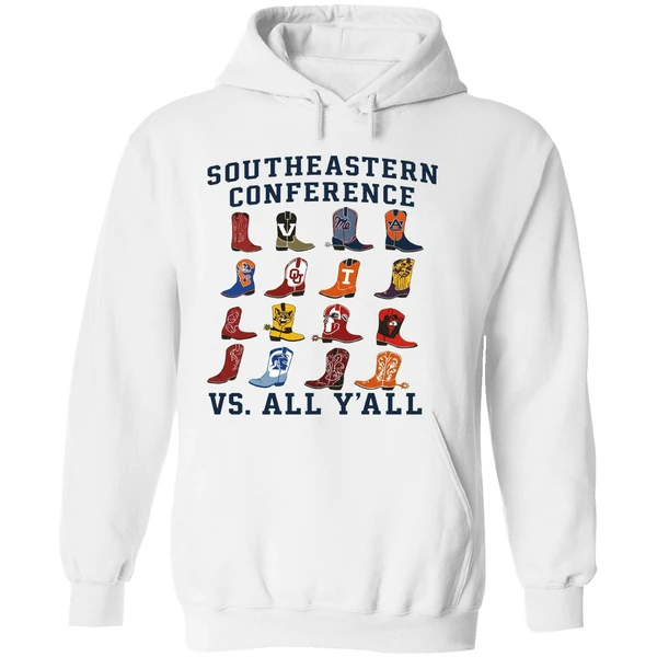 Southeastern Conference Sec Vs All Yall Cowboy Boots Hoodie - Image 8