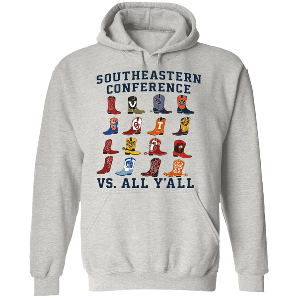 Southeastern Conference Sec Vs All Yall Cowboy Boots Hoodie - Image 9