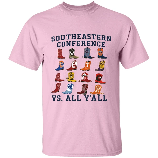Southeastern Conference Sec Vs All Yall Cowboy Boots Shirt - Image 2