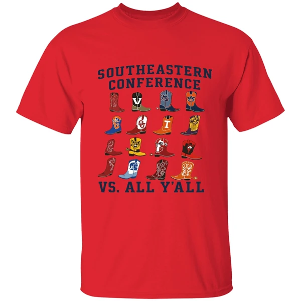 Southeastern Conference Sec Vs All Yall Cowboy Boots Shirt - Image 4