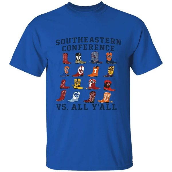 Southeastern Conference Sec Vs All Yall Cowboy Boots Shirt - Image 5