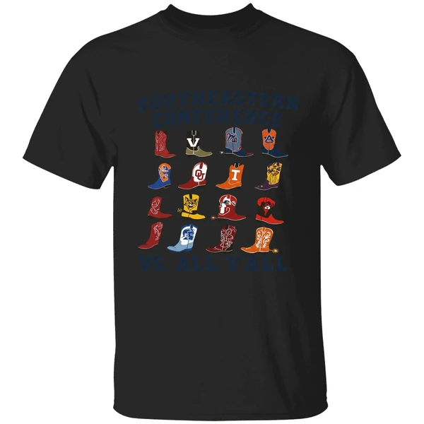 Southeastern Conference Sec Vs All Yall Cowboy Boots Shirt - Image 7