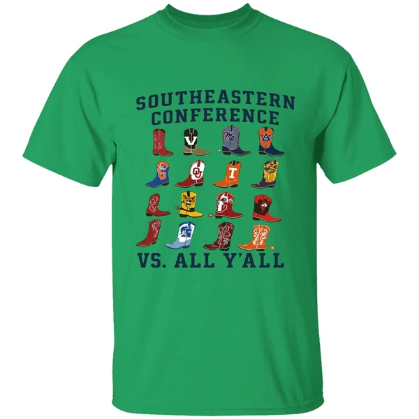 Southeastern Conference Sec Vs All Yall Cowboy Boots Shirt - Image 8