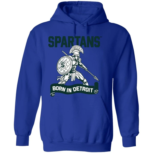 Spartans Born In Detroit Hoodie - Image 7