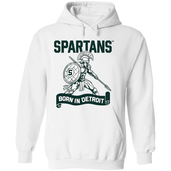 Spartans Born In Detroit Hoodie - Image 8