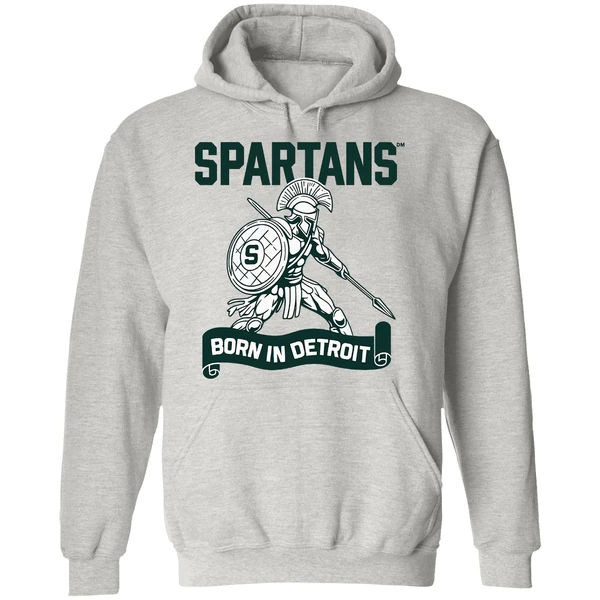 Spartans Born In Detroit Hoodie - Image 9
