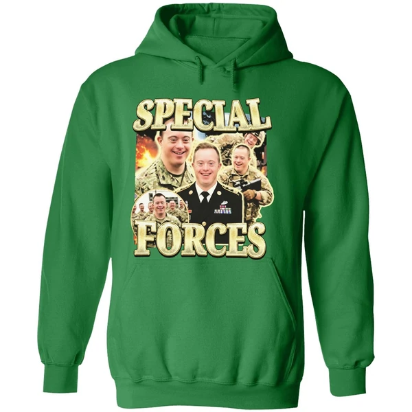 Special Ops Soldier With Down Syndrome Meme Hoodie - Image 2